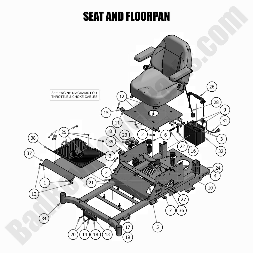 2729 - Bad Boy Mower Parts Lookup > 2021 > Compact Outlaw > Seat & Floorpan
